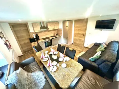 Ein Sitzbereich in der Unterkunft Ferienhaus Krallinger