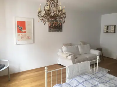 Ein Sitzbereich in der Unterkunft Apartment zur schönen Sophie