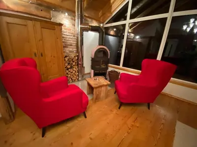 Ein Sitzbereich in der Unterkunft Atelier mit Bergblick