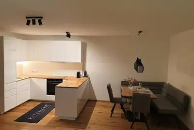 Küche/Küchenzeile in der Unterkunft Appartement Heimatliebe