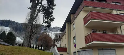 Ein allgemeiner Bergblick oder ein Berglick von der Ferienwohnung aus