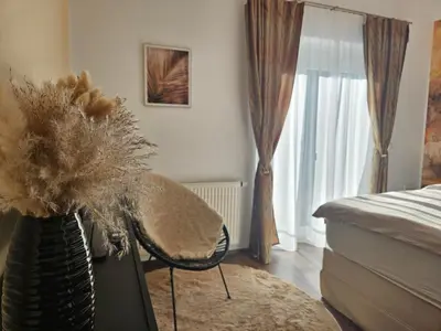 Ein Bett oder Betten in einem Zimmer der Unterkunft Ferienwohnung Blick ins Grüne