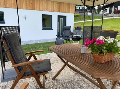 Ein Garten an der Unterkunft 'dasBergblick'