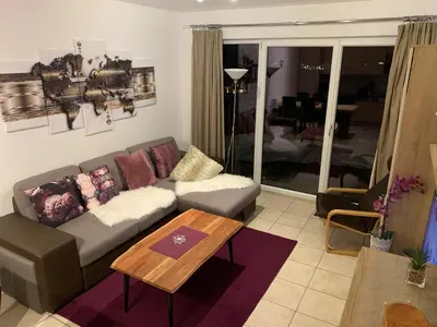 Ein Sitzbereich in der Unterkunft Almlodge Flachau