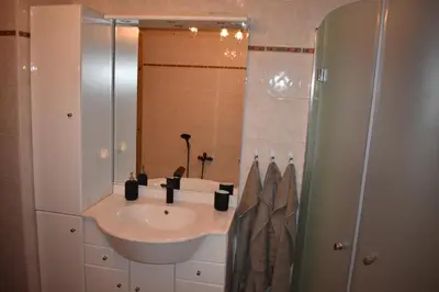 Ein Badezimmer in der Unterkunft Apartments Sprung