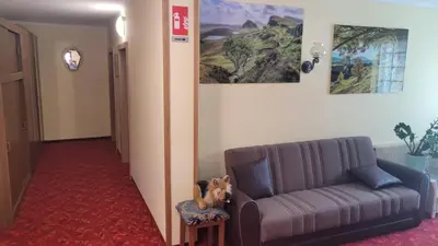 Ein Sitzbereich in der Unterkunft Gästehaus Raab