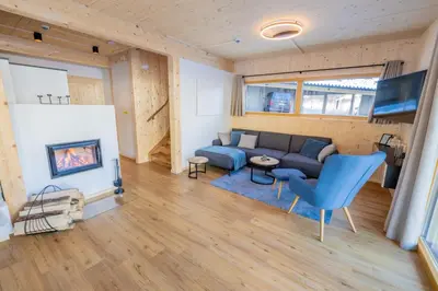 Ein Sitzbereich in der Unterkunft Chalet Bavaria
