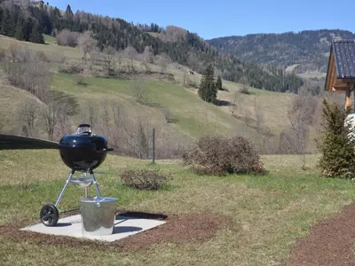 Ein allgemeiner Bergblick oder ein Berglick von des Ferienhauses aus