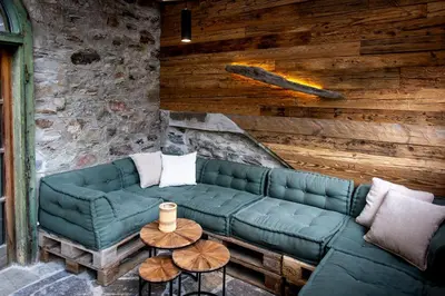 Ein Sitzbereich in der Unterkunft Gartenloft an der Mur
