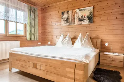 Ein Bett oder Betten in einem Zimmer der Unterkunft Hallmoosgut