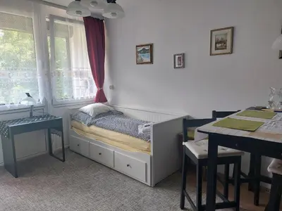 Ein Bett oder Betten in einem Zimmer der Unterkunft Studio bei Nussensee