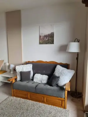Ein Sitzbereich in der Unterkunft Aquamarin Studio 208