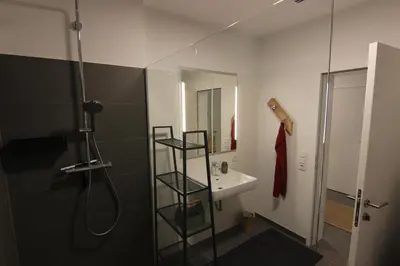 Ein Badezimmer in der Unterkunft Ferien im grünen Reiterndorf